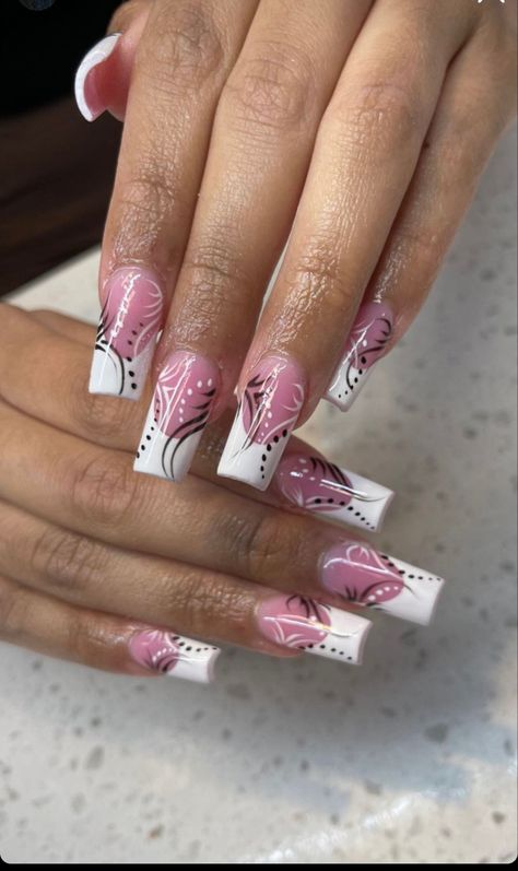 2005 Nail Designs, Old Style Nail Designs, Short Nails 2000s, 2000s Nail Designs Short, 90s Nails French Tips, 2000s Nail Art Designs, Old School Acrylic Nail Designs, Old School Nails Designs, 90s Nails Designs