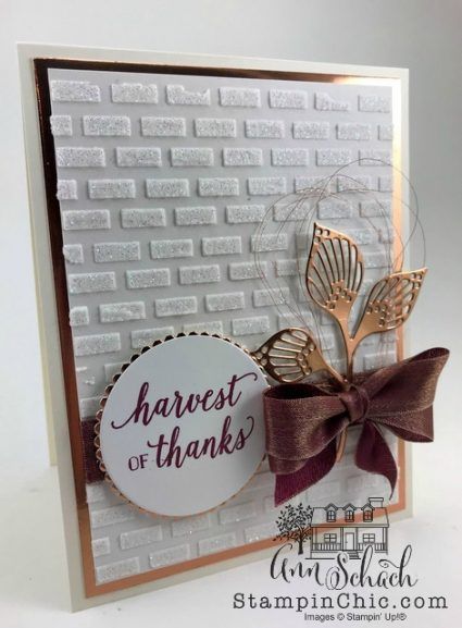 Easy and Elegant Thank You PP417 Embossing Paste, Thanksgiving Paper, Autumn Cards, Card Folds, Su Cards, Copper Foil, Fall Cards, Holiday Catalog, Simple Cards