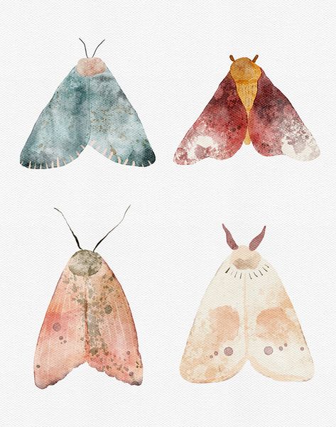 Moth watercolor on Behance Trendy Doodles, Sketchbook Ideas Doodles, Ideas For Your Sketchbook, Moth Watercolor, Sketchbook Aesthetic, Moth Drawing, Moth Illustration, Drawing Doodles, Arte Folk