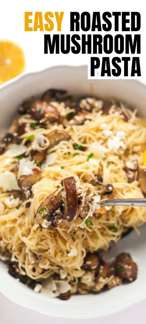 Mushroom Angel Hair Pasta, Vegetarian Pasta Dinner, Easy Vegetarian Pasta, Blue Cheese Pasta, Angel Hair Pasta Recipes, Pasta With Lemon, Avocado Pasta, Meatless Recipes, Meatless Dinner