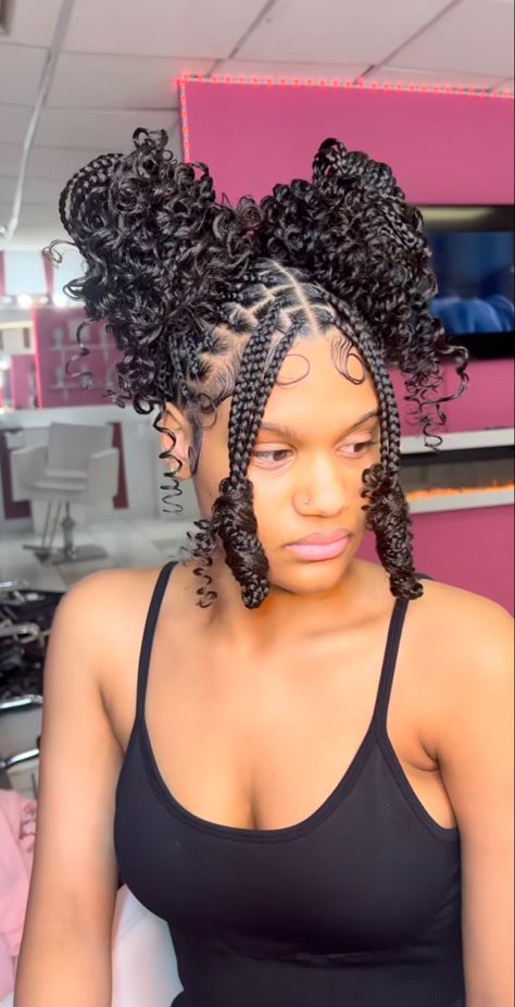 African Hair Styles, Style Knotless, Space Bun Hairstyles, Knotless Box Braids Wig, Extensions Hairstyle, Knotless Hairstyles, Braids Designs, Hairstyle African, Space Bun