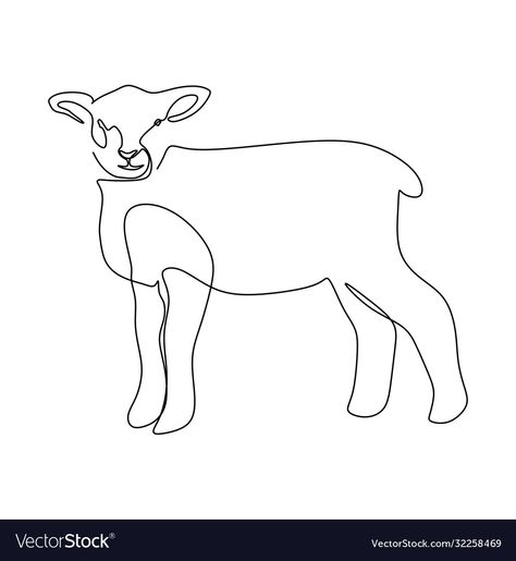 Lamb Outline Tattoo, Sheep Line Art, Lamb Line Art, Lamb Vector, Wolf And Lamb, One Line Animals, Lamb Tattoo, Sheep Vector, Lion And Lamb