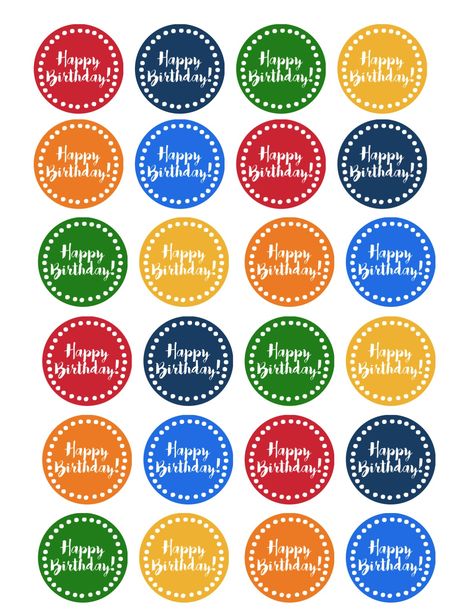 Happy Birthday cupcake toppers free printable. Colorful happy birthday cupcake toppers in rainbow colors for a cute birthday party without a… Printable Cupcake Toppers Birthday, Cupcake Toppers Free Printable, Printable Cake Toppers, Happy Birthday Stickers, Paper Trail Design, Cupcake Toppers Free, Happy Birthday Cupcake, 30th Birthday Cake Topper, Happy Birthday Tag