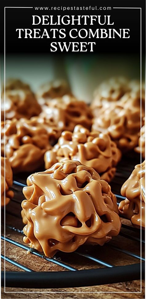 These Easy No-Bake Peanut Butter Haystacks are a perfect sweet and crunchy treat that’s as simple as it is delicious! Combining creamy peanut butter, sweet butterscotch chips, and crunchy chow mein noodles, this recipe is a family favorite. Originally created as a holiday treat, these haystacks are now enjoyed year-round. They’re quick to make, require no baking, and can be customized with optional roasted peanuts for added texture and flavor No Bake Peanut Butter Haystacks, Butterscotch Haystacks Chow Mein, Hay Stacks Recipe, Haystack Cookies No Bake, Butterscotch Crunchies, Peanut Butter Haystacks Recipe, Peanut Butter Haystacks, Butterscotch Haystacks, Hay Stacks