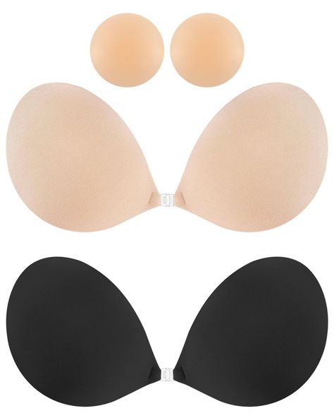 PRICES MAY VARY. 100% fabric Clasp closure Hand Wash Only Skin Friendly Strapless Adhesive Bra: To prevent it from falling off, this self stick on bra used silicone gel inside the the cup to help keep the bra attached to the breast and make it to maintain a good shape and curve, and it sticks well with no skin sensitivity, also no need to worry about coming off during every move. Sticky Push Up Bra: Our bra without straps held everything up and together but is not going to provide a ton of suppo Stick On Bra, Low Cut Outfit, Self Adhesive Bra, Push Up Strapless Bra, Halter Wedding, Bra Strapless, Strapless Backless Bra, Invisible Bra, Bra For Women