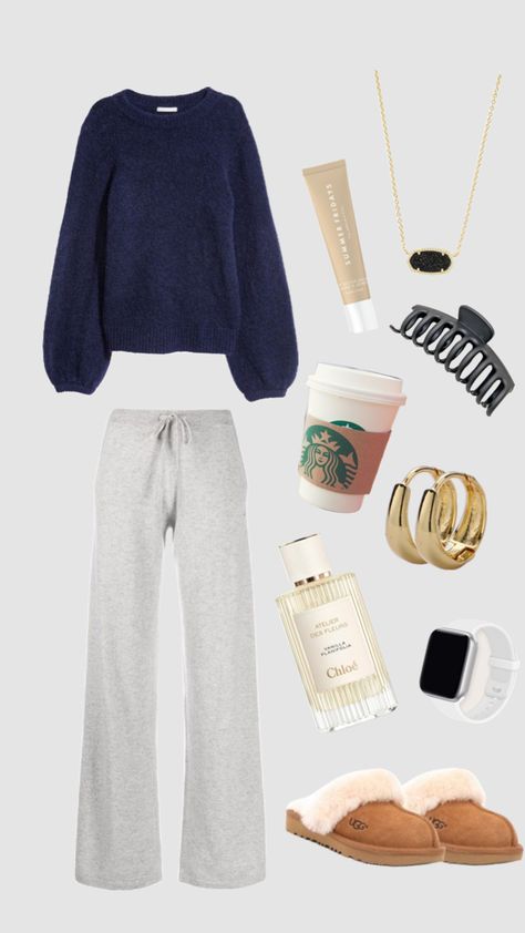 Cute Grey Sweatpants Outfit, How To Style Grey Sweatpants, Comfy Outfits For School, Grey Sweatpants Outfit, Cute But Comfy Outfits, Comfy Outfit For School, Gray Sweatpants Outfit, Comfy Winter Outfits, Winter Outfits Cute