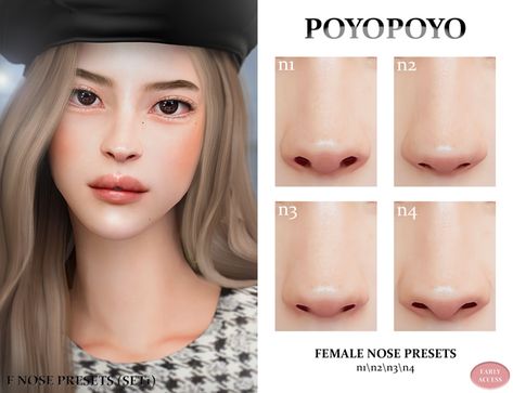 [poyopoyo] Female Nose Presets (Set1) | PoyoPoyo on Patreon 남성 근육, The Sims 4 Skin, Makeup Cc, Pelo Sims, Sims 4 Cc Makeup, Sims 4 Game Mods, Sims 4 Body Mods, Sims 4 Cc Skin, Tumblr Sims 4