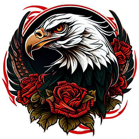 Traditional American Tattoo Black Thorns, Traditional American Tattoo, Eagle Tattoo Design, Cover Up Tattoos For Men, Traditional Eagle, Traditional Eagle Tattoo, Band Tattoos, Traditional Style Tattoo, Forearm Band Tattoos