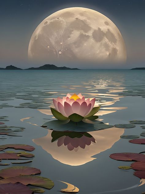 A Lotus Flower Growing Near SEA Sand Full Moon Is Calm Reflection Of In Sea#pikbest##Backgrounds Lotus Flower Growing, Lotus Flower Background, Diwali Facts, Flower Full Moon, Sea And Flowers, Sea Backgrounds, Lotus Background, Lotus Flower Images, Lotus Artwork