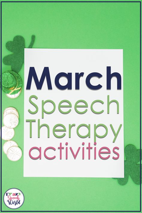 March Activities for Speech and Language Therapy March Speech Therapy, St Patrick’s Day Speech Therapy, March Speech Therapy Activities, May Activities, Spring Speech Therapy Activities, Teaching Prepositions, Speech Therapy Activities Language, Activities For Speech Therapy, Bulletin Ideas