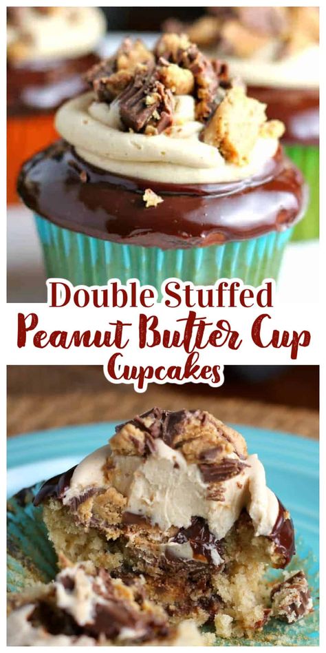 Reese Cup Cupcakes, Peanut Butter Cup Cupcakes, Reese Cups, Mousse Frosting, Sundae Cupcakes, Healthy Peanut Butter Cookies, Cookie Recipes For Kids, Peanut Butter Cupcakes, Peanut Butter Mousse