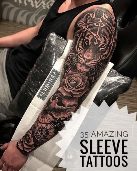 Amazing Sleeve Tattoos, Infected Tattoo, Sleeve Tattoos For Men, Full Hand Tattoo, Animal Sleeve Tattoo, Full Sleeve Tattoo Design, Men Tattoos Arm Sleeve, Men Tattoos, Full Sleeve Tattoos