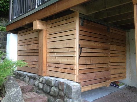 Deck Underpinning, Deck Skirts, Lawnmower Storage, Lake Deck, Under Deck Storage, Patio Under Decks, Deck Finishes, Deck Skirting, Under Deck