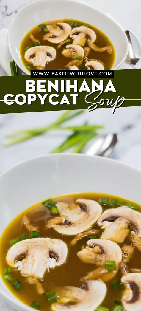 Benihana Onion Soup Hibachi Salad Recipe, Hibachi Sides, Chinese Onion Soup, Hibachi Soup Recipe Easy, Drinkable Soup Recipes, Soup Recipes Chinese, Habachi Soup, Easy Chinese Soup, Hibachi Onion Soup