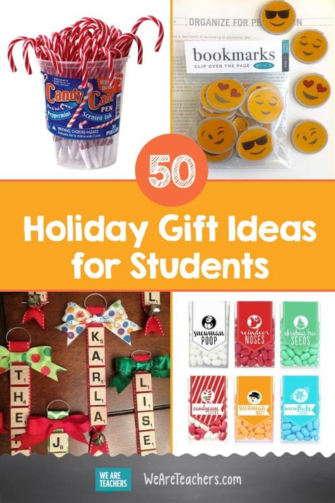 50 Holiday Gift Ideas for Students That Won’t Break the Bank. We know a teacher’s budget is small but you want to give students a lot! Check out these inexpensive gift ideas for students. #christmas #holidays #blackfriday #teacher #teaching #teacherlife Christmas Gifts For Students, Classroom Christmas Gifts, Student Holiday Gifts, Gift Ideas For Students, Inexpensive Gift Ideas, Class Christmas Gifts, School Christmas Gifts, Students Christmas, Gifts For Students