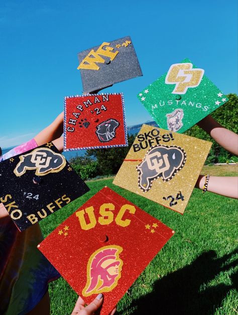 Cal Poly Grad Cap, Graduation Cap College Logo, Cu Boulder Grad Cap, Cool Grad Cap Ideas, Cornell Graduation Cap, Cornell Grad Cap, Grad Cap Ideas College Logo, Grad Cap College Logo, Usc Grad Cap