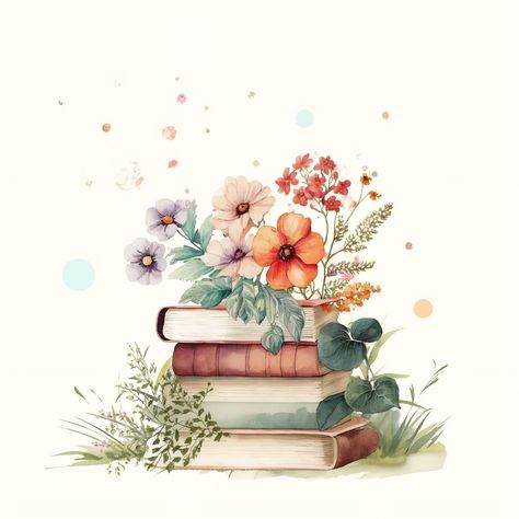 Books And Flowers, Watercolor Art Journal, Arte Peculiar, Paper Background Design, Architecture Design Drawing, Preschool Arts And Crafts, Simple Iphone Wallpaper, Book Icons, Bullet Journal Stickers