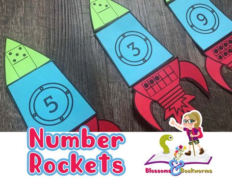 Reinforce digit recognition, counting, grouping, and more with this amazing FREE printable! Preschool Rocket, Number Recognition Preschool, Rocket Math, Space Week, Space Craft, Before School, Kindergarten Ideas, Number Recognition, Preschool Curriculum