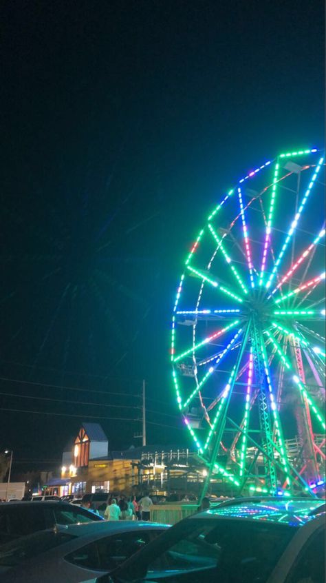 amusement park fair fun friends night south padre island texas tx goals ferris wheel aesthetic colorful vibes South Padre Island Aesthetic, Ferris Wheel Aesthetic, Wheel Aesthetic, Carnival Aesthetic, Dark Carnival, 2023 Board, South Padre Island Texas, Padre Island Texas, Colorful Vibes