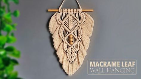 Betel Leaf, Leaf Wall Hanging, Macrame Leaf, Pola Macrame, Macrame Wall Hanging Tutorial, Free Macrame Patterns, Macrame Knots Tutorial, Crochet Dreamcatcher, Diy Macrame Plant Hanger