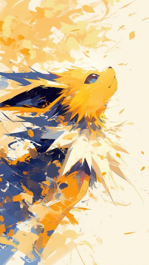 Jolteon Wallpaper, Eeveelutions Art, Pokemon Jolteon, Pokemon Realistic, Geo Wallpaper, Cool Pokemon Wallpapers, Pokémon Art, Cute Pokemon Wallpaper, Watercolor Flower Art