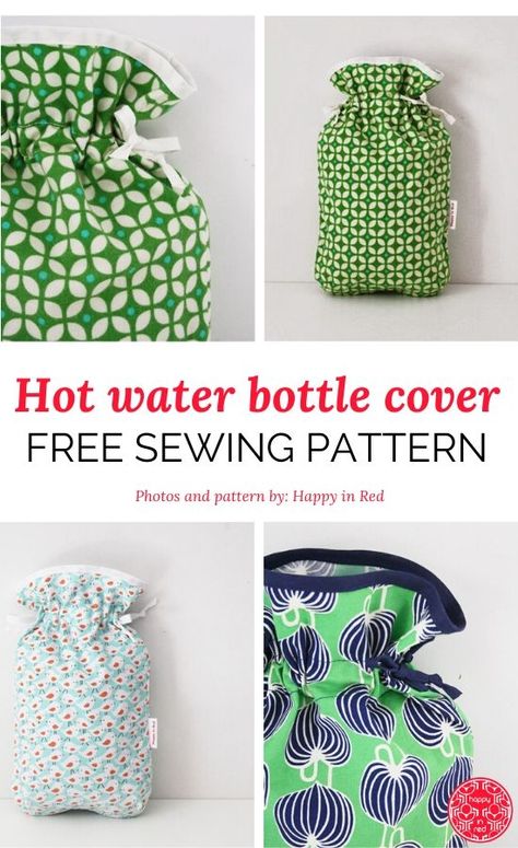 Hot Water Bottle Sewing Pattern, Sew Hot Water Bottle Cover, Hot Water Bottle Cover Patterns, Water Bottle Covers Sewing, How To Make A Hot Water Bottle Cover, Hot Water Bottle Cover Sewing Pattern, Hot Water Bottle Cover Pattern Sew, Hot Water Bottle Covers Sewing, Quilted Hot Water Bottle Cover