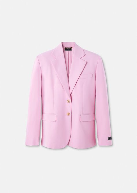 Versace Women's Medusa Oversized Blazer in Pink | Versace INT Pink Versace, Versace Blazer, Blazer Rosa, Versace Pink, Versace Home, Pink Blazer, Pink Jacket, Oversized Blazer, Gianni Versace