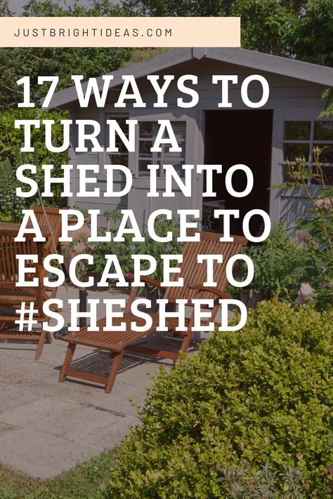 Move over man cave - we girls need our own space too and this is the year of the She Shed! You can turn one into a craft room, a writing room or even a fifties diner! She Shed Airbnb, She Shed With Pergola, She Shed Camper Ideas, She Shed Shelving Ideas, She Shed Door Ideas, 10 X 12 She Shed Interior Ideas, She Shed Furniture Ideas, She Shed With Deck, She Space Ideas