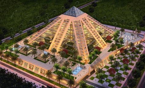 Pyramid Building Apartment in Dubai, United Arab Emirates 🇦🇪 Pyramid House, Pyramid Building, Renovation Architecture, 7 Wonders, Custom Home Plans, Skyscraper Architecture, Architecture Model House, Architecture Building Design, Unique Buildings