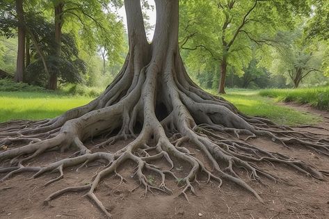 Un árbol con las raíces cortadas | Premium Photo #Freepik #photo #arbol #cortar #deforestacion #raices Tree Roots, Premium Photo, Vision Board, Mural, Yoga, Art