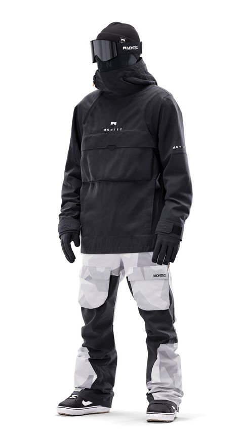 Men’s Snowboarding Outfits, Snowboard Fits, Ski Outfit Men, Snowboarding Outfits, Ski Fit, Black Snowboard, Cold Outfit, Gorp Core, Polygon Modeling