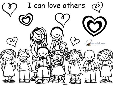 Behold Your Little Ones Lesson 18: I Will Love Others — Chicken Scratch N Sniff Love One Another Coloring Page, Love Others Craft, Love Your Neighbor Craft Sunday School, Fruit Of The Spirit Lessons, Grateful Turkey, Lds Nursery, Lds Coloring Pages, Kids Sunday School Lessons, Adults Coloring