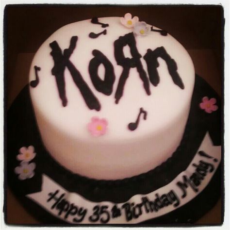 System Of A Down Birthday Cake, Korn Birthday Cake, Ghost Band Birthday Cake, Slipknot Birthday Cake, Deftones Birthday Cake, Band Birthday Cakes, Emo Cakes Birthdays, Emo Birthday Cake, Rock Birthday Cake