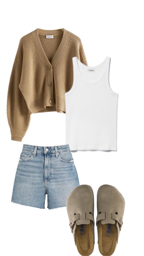 Brown Birkenstock Clogs, Birkenstock Outfit Summer, Brown Birkenstock, Clog Outfit, Birkenstock Clog, Birkenstock Clogs, Birkenstock Outfit, Tank Top Outfits, Beach Days