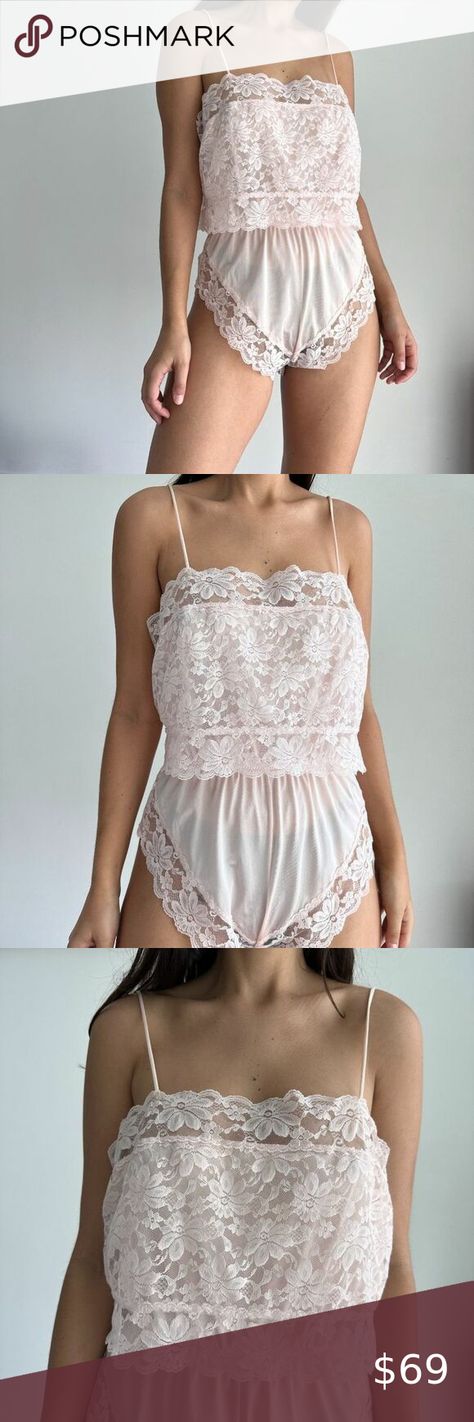 Vintage 80s lace lingerie teddy romper Bridal Intimates, Lingerie Outfit, Teddy Lingerie, Lingerie Outfits, Pretty Lingerie, Lace Lingerie, Nude Pink, One Love, Lingerie Lace