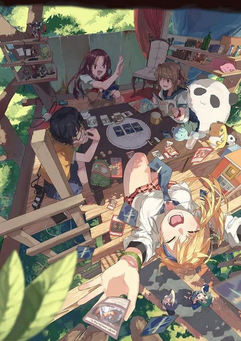 Secret Base, Graphisches Design, Anime Friendship, Perspective Art, Japon Illustration, Arte Fantasy, 판타지 아트, 영감을 주는 캐릭터, Anime Artwork