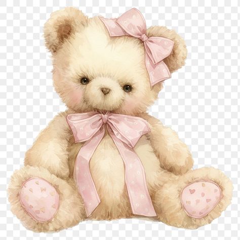 Coquette Teddy Bear, Coquette Brown, Teddy Bear Illustration, Aesthetic Pngs, Png Pictures, Teddy Bear Images, Png Elements, Png Coquette, Pink Teddy Bear