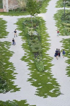 Reka Bentuk Landskap, Paving Pattern, Urban Landscape Design, Desain Lanskap, Easy Landscaping, Landscape Architecture Design, Garden Architecture, Landscape Plans, Cool Landscapes