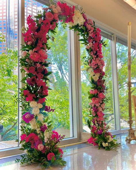 Forever in love with this arch I created back in May 💕 Packed full of various Peony varieties, Roses, Larkspur, and other pink and white blooms - the pictures just don’t do it justice 😍 This arch was the perfect example of how you can do one big impact piece that moves from ceremony to reception so you get lots of use out of your wedding day flowers! Curious about options like this? Send me a message! #charlottewedding #weddingflorist #cltnc #floralarch Peony Varieties, Forever In Love, Charlotte Wedding, Floral Arch, Forever Love, Wedding Florist, Just Don, Pink And White, Peonies