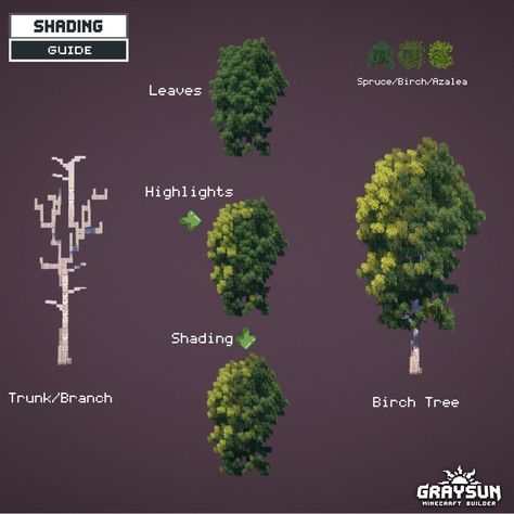 Minecraft Trees Design Big, Minecraft Gradient Builds, Minecraft Bush Designs, Minecraft Biomes Seeds, Minecraft Custom Forest, Minecraft Bases Ideas, Custom Trees Minecraft, Minecraft Tree Farm, Minecraft Custom Trees