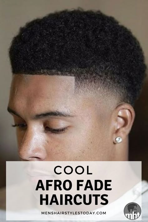 Cool Afro Fade Haircut - Best Hairstyles For Black Men, High Top Fade Haircuts Afro Taper, Taper Fade Afro, High Top Fade Haircut, Afro Fade Haircut, Afro Hair Fade, Top Fade Haircut, Haircuts 2020, Tapered Afro, Afro Hairstyles Men