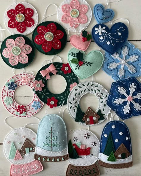 Julene VanKleeck (@julenevk) • Instagram photos and videos Poshta Design, Christmas Felt Decorations, Bedroom Tree, Diy Felt Christmas, Christmas Fair Ideas, Diy Felt Christmas Ornaments, Felt Craft Projects, Heirloom Ornaments, Holiday Sewing