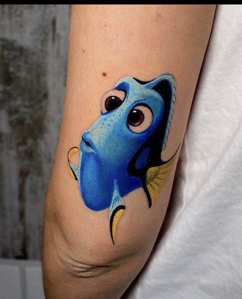 Character Tattoo Ideas, Dory Tattoo, 90s Tattoos, Persian Tattoo, Tattoo Practice, Single Line Tattoo, Fancy Makeup, Cartoon Tattoos, Blast From The Past