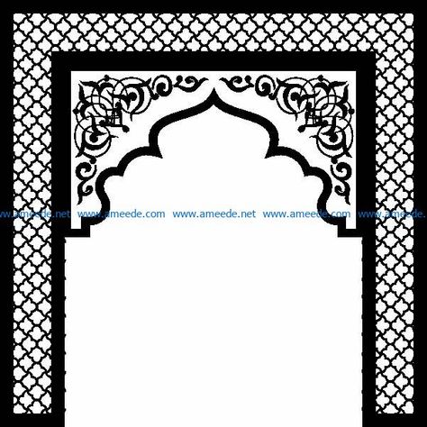 Gate file cdr and dxf free vector download for Laser cut CNC – Download Free Vector Masjid Design, Stencils Online, Laser Cut Panels, Cast Art, Arsitektur Masjid, Cnc Engraving, Free Vector Files, 3d Lamp, Girl Silhouette