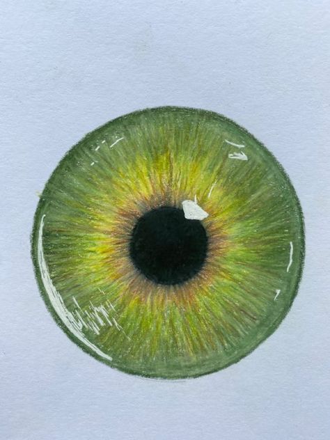 How To Draw Green Eyes, Green Eye Painting Acrylic, Colored Pencil Drawing Inspiration, Eye Drawing With Colored Pencils, Green Eye Painting, Sketch Ideas Colored Pencil, Colourful Eye Drawing, Colored Eye Drawing, Color Pencil Eye Drawing