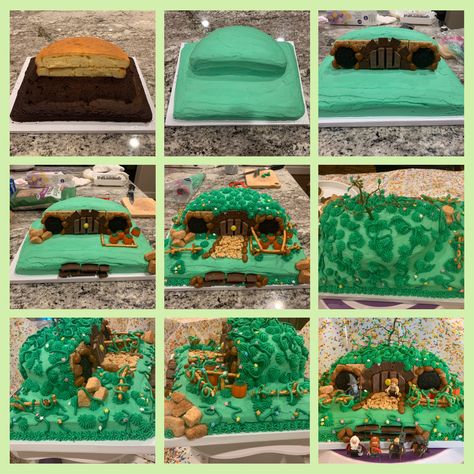 The Hobbit Project Ideas, Simple Lord Of The Rings Cake, Hobbit Smash Cake, Lord Of The Rings Smash Cake, Hobbit Hole Cake, Lord Of The Rings Birthday Cake, Lotr Cake, Lord Of The Rings Cake, Hobbit Cake