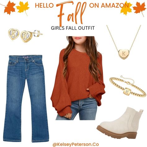 🍁 Hello Fall! 🍁 Swipe through to see the cutest fall outfits for girls – perfect for the season ahead! From cozy sweaters and trendy jeans to personalized jewelry and stylish boots, these fall looks are ready to keep your little fashionistas on point. Shop all these trending outfits now on Amazon through my storefront – link in bio! 🛒✨ #GirlsFallFashion #FallOutfits #YouthStyle #AmazonFinds #TrendingOnAmazon #FoundItOnAmazon #CreatorFavorites2024 White Chelsea Boots, Amazon Girl, Girls Fall Fashion, Outfits For Girls, Batwing Sweater, Trendy Jeans, Girls Fall Outfits, Stylish Jeans, Trendy Fall Outfits