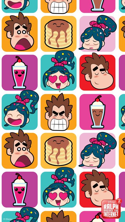 Ralph Breaks the Internet Mobile Wallpapers | Disney Malaysia Ralph Breaks The Internet Wallpaper, Wreck It Ralph Wallpaper, Ralph And Vanellope, Wallpapers Disney, Vanellope Y Ralph, Ralph Breaks The Internet, Disney Emoji, Wallpaper Disney, Disney Phone Wallpaper