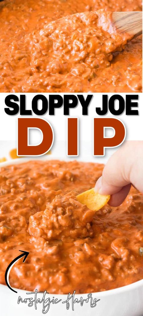 EASY SLOPPY JOE DIP RECIPE Sloppy Joe Dip Recipe, Sloppy Joe Dip, Sloppy Joes Dip, Sloppy Joes Easy, Sloppy Joe Sauce, Homemade Crackers, Easy One Pot Meals, Easy Party Food, Sloppy Joe