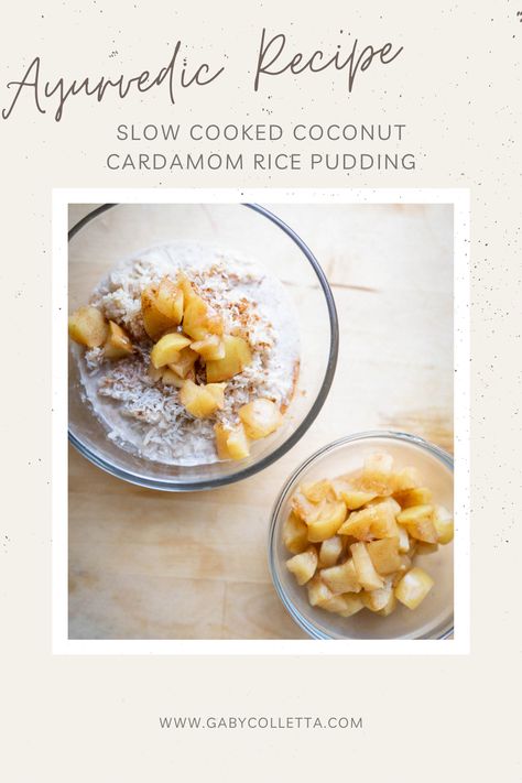 Enjoy this warm, grounding breakfast pudding or call it a dessert. This recipe is particularly pacifying for Vata and Pitta Doshas. The cardamom helps sooth digestion, while the warm coconut hydrates and nourishes the tissues of the body. Top this recipe with stewed apples for an extra treat!

Explore ayurvedic-inspired recipes.

#ayurveda #recipe #vata #pitta #dosha #seasonaldiet #ayurvedicrecipes #grounding #breakfast #pudding Vata Dosha Soup Recipes, Vata Pacifying Breakfast, Vata Pitta Recipes, Ayurvedic Salad Recipes, Vata Dosha Breakfast Recipes, Vata Pitta Breakfast, Vata Dosha Dessert, Pitta Breakfast Ideas, Vegan Ayurvedic Recipes